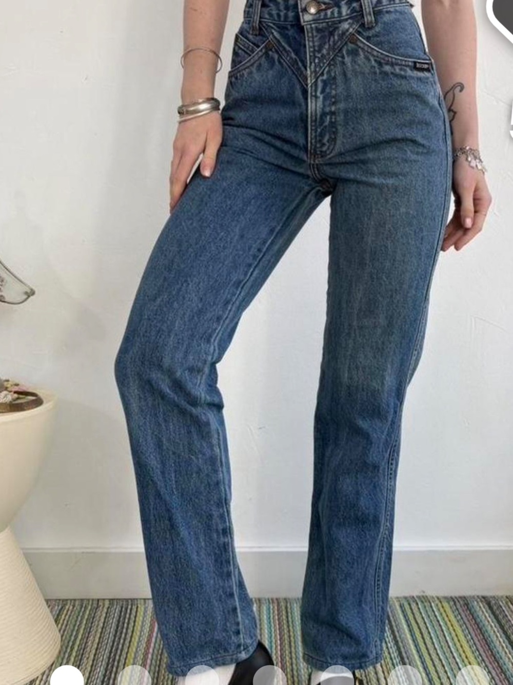 Vintage High-Rise 80’s/90’s Rockies Western Bareback Dark Wash Yoke Jeans SZ 10